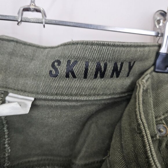 Divided Mens Distressed Ripped Skinny Fit Jeans Size 36x34 Olive Green Pants - Picture 3 of 12